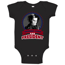 Sweeney Todd For President Greatest Villains Baby One Piece Sweeney Todd For President Greatest Villains Baby One Piece