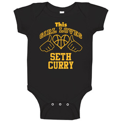 Seth Curry This Girl Loves Heart Cleveland Basketball Baby One Piece