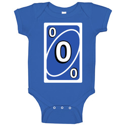 Zero 0 Blue Uno Card Game Fan Halloween Fancy Dress Baby One Piece