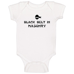 Black Belt In Masonry School Subject Baby One Piece