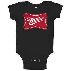 Miller Genuine Draft Mgd American Beer Retro Logo Label Drinking Baby One Piece Miller Genuine Draft Mgd American Beer Retro Logo Label Drinking Baby One Piece