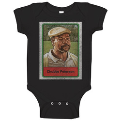 Chubbs Peterson Vintage Retro Sports Trading Card Distressed Look Baby One Piece Chubbs Peterson Vintage Retro Sports Trading Card Distressed Look Baby One Piece