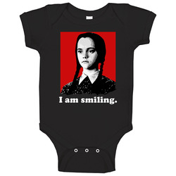 I Am Smiling Wednesday Addams Family Quotes Halloween Movie Show Baby One Piece