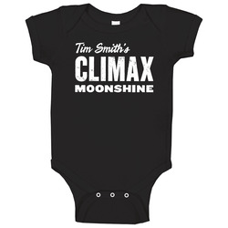 Tim Smith's Climax Moonshine Whiskey Label Logo Drinking Baby One Piece