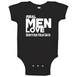 Real Men Love Scottish Fold Cats Funny Baby One Piece