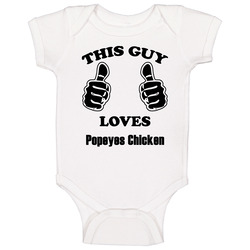This Guy Loves Popeyes Chicken Funny Food Baby One Piece This Guy Loves Popeyes Chicken Funny Food Baby One Piece