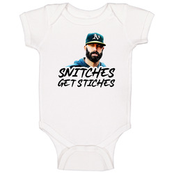 Mike Fiers Oakland Baseball Snitches Get Stitches Baby One Piece Mike Fiers Oakland Baseball Snitches Get Stitches Baby One Piece