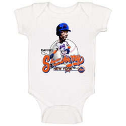 Darryl Strawberry Retro Baseball Caricature Baby One Piece Darryl Strawberry Retro Baseball Caricature Baby One Piece