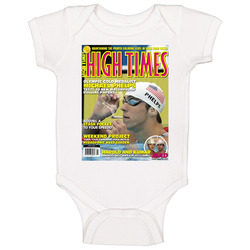 High Times Michael Phelps Stoner Baby One Piece High Times Michael Phelps Stoner Baby One Piece