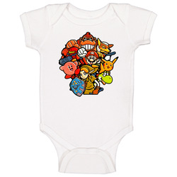Super Smash Bros Characters Retro Video Game Baby One Piece Super Smash Bros Characters Retro Video Game Baby One Piece