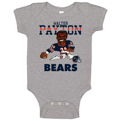Walter Payton Retro Football Caricature Baby One Piece Walter Payton Retro Football Caricature Baby One Piece
