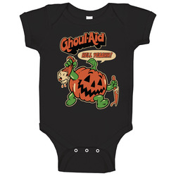 Ghoul Aid Funny Kool Aid Sugar Drink Halloween Parody Logo Baby One Piece Ghoul Aid Funny Kool Aid Sugar Drink Halloween Parody Logo Baby One Piece