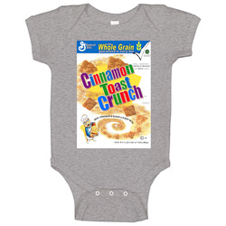 Cinnamon Toast Crunch Retro 80s Cereal Baby One Piece Cinnamon Toast Crunch Retro 80s Cereal Baby One Piece