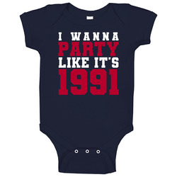 I Wanna Party Like Its 1991 New York Football Champions Baby One Piece I Wanna Party Like Its 1991 New York Football Champions Baby One Piece