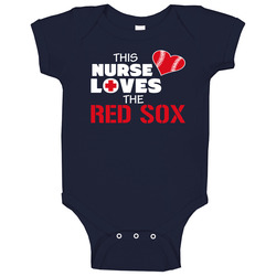 This Nurse Loves The Red Sox Baseball Baby One Piece This Nurse Loves The Red Sox Baseball Baby One Piece