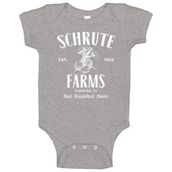 Schrute Farms Dwight The Office Beets Bed Breakfast Tv Show Rainn Wilson Fan Baby One Piece Schrute Farms Dwight The Office Beets Bed Breakfast Tv Show Rainn Wilson Fan Baby One Piece