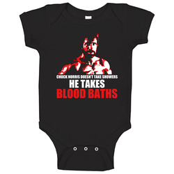 Chuck Norris Blood Baths Action Funny Baby One Piece Chuck Norris Blood Baths Action Funny Baby One Piece