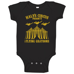 Halys Circus Presents The Flying Graysons Batman Comic Book Fan Baby One Piece Halys Circus Presents The Flying Graysons Batman Comic Book Fan Baby One Piece