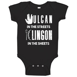 Vulcan In The Streets Klingon In The Sheets Star Trek Grunge Baby One Piece
