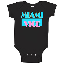 Miami Vice Logo Cult Tv Show Black Baby One Piece Miami Vice Logo Cult Tv Show Black Baby One Piece