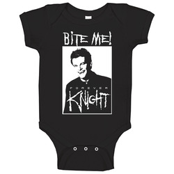 Forever Knight Bite Me 90s Vampire Drama Tv Show Worn Look Baby One Piece Forever Knight Bite Me 90s Vampire Drama Tv Show Worn Look Baby One Piece