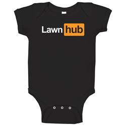 Lawnhub Popular Lawn Care Products Logo Baby One Piece Lawnhub Popular Lawn Care Products Logo Baby One Piece