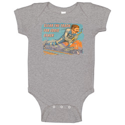 Clear The Track For Eddie Shack Retro Hockey Baby One Piece