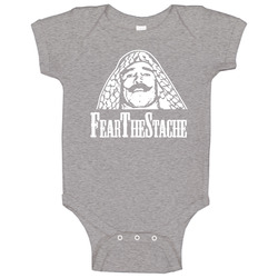 Fear The Stache Iron Sheik Retro Wrestling Cool Baby One Piece Fear The Stache Iron Sheik Retro Wrestling Cool Baby One Piece
