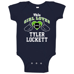 This Girl Loves Tyler Lockett Seattle Football Player Sports Fan Heart Baby One Piece This Girl Loves Tyler Lockett Seattle Football Player Sports Fan Heart Baby One Piece