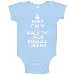 Keep Calm And Walk The Jack Russell Terrier Rescue Dog Baby One Piece Keep Calm And Walk The Jack Russell Terrier Rescue Dog Baby One Piece