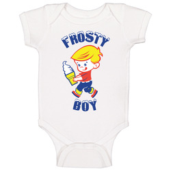 Frosty Boy Ice Cream Desserts Retro Food Logo Baby One Piece Frosty Boy Ice Cream Desserts Retro Food Logo Baby One Piece
