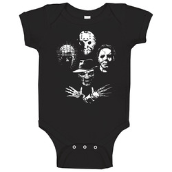Freddy Krueger Michael Myers Jason Voorhees Pinhead Silhouette Horror Scary Movie Halloween Fan Baby One Piece Freddy Krueger Michael Myers Jason Voorhees Pinhead Silhouette Horror Scary Movie Halloween Fan Baby One Piece