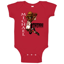 Michael Jordan Retro Basketball Caricature Baby One Piece Michael Jordan Retro Basketball Caricature Baby One Piece