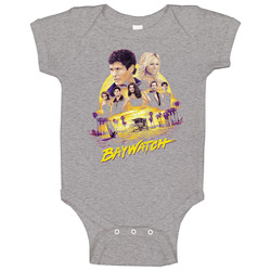 Baywatch 80s Tv Series Show Worn Look Vintage Unisex Baby One Piece Baywatch 80s Tv Series Show Worn Look Vintage Unisex Baby One Piece