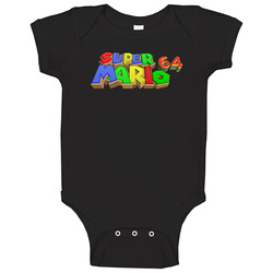 Super Mario Nintendo 64 N64 Video Game Fan Cool Baby One Piece Super Mario Nintendo 64 N64 Video Game Fan Cool Baby One Piece