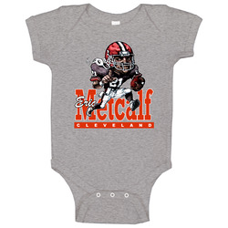 Eric Metcalf Retro Football Caricature Baby One Piece Eric Metcalf Retro Football Caricature Baby One Piece