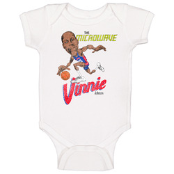 Vinne The Microwave Johnson Vintage Basketball Caricature Baby One Piece Vinne The Microwave Johnson Vintage Basketball Caricature Baby One Piece