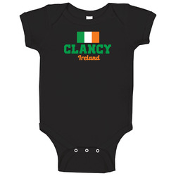 Clancy Ireland Flag Custom Irish Last Name St Patricks Day Baby One Piece Clancy Ireland Flag Custom Irish Last Name St Patricks Day Baby One Piece