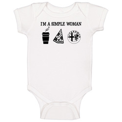 Alfa Romero Simple Woman Coffee Pizza Car Logo Driving Fan Baby One Piece Alfa Romero Simple Woman Coffee Pizza Car Logo Driving Fan Baby One Piece