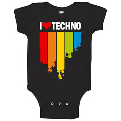 I Love Techno Funny Music Baby One Piece I Love Techno Funny Music Baby One Piece
