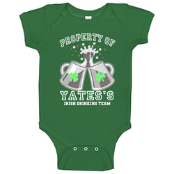 Yates Propery Of Yates's Irish Drinking Team St Patricks Day Baby One Piece Yates Propery Of Yates's Irish Drinking Team St Patricks Day Baby One Piece