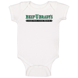 Beef O Brady's Cool Popular Food Drink Restaurant Brand Logo Gift Baby One Piece Beef O Brady's Cool Popular Food Drink Restaurant Brand Logo Gift Baby One Piece