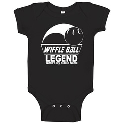 Funny Baseball Whiffle Wiffle Ball Legend Wiffle's My Middle Name Baby One Piece Funny Baseball Whiffle Wiffle Ball Legend Wiffle's My Middle Name Baby One Piece
