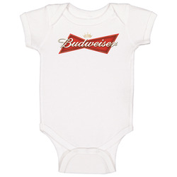 Budweiser American Beer New Logo Label Drinking Baby One Piece Budweiser American Beer New Logo Label Drinking Baby One Piece
