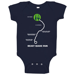 Beast Quake Run Marshawn Lynch Seattle Greatest Football Play Baby One Piece Beast Quake Run Marshawn Lynch Seattle Greatest Football Play Baby One Piece
