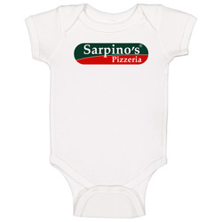Sarpinos Pizzeria Cool Pizza Restaurant Brand Logo Baby One Piece Sarpinos Pizzeria Cool Pizza Restaurant Brand Logo Baby One Piece
