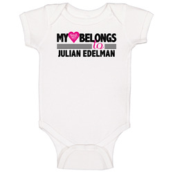 My Heart Belongs To Julian Edelman New England Football Player Fan Baby One Piece My Heart Belongs To Julian Edelman New England Football Player Fan Baby One Piece