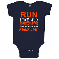 J D Martinez Detroit Michigan Baseball Run Inspiration Baby One Piece J D Martinez Detroit Michigan Baseball Run Inspiration Baby One Piece