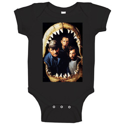 Jaws Brody Hooper Quint Shark Teeth Fishermen 1975 Vintage 70s Movie Film onesie Baby One Piece Jaws Brody Hooper Quint Shark Teeth Fishermen 1975 Vintage 70s Movie Film onesie Baby One Piece