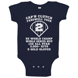 Derek Jeter Ny Yankees Farewell Tour Captain Clutch Baseball onesie Baby One Piece Derek Jeter Ny Yankees Farewell Tour Captain Clutch Baseball onesie Baby One Piece